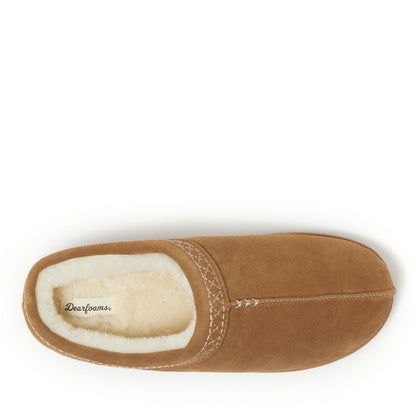 Men's Dean Genuine Suede Clog with Embroidery | Dearfoams