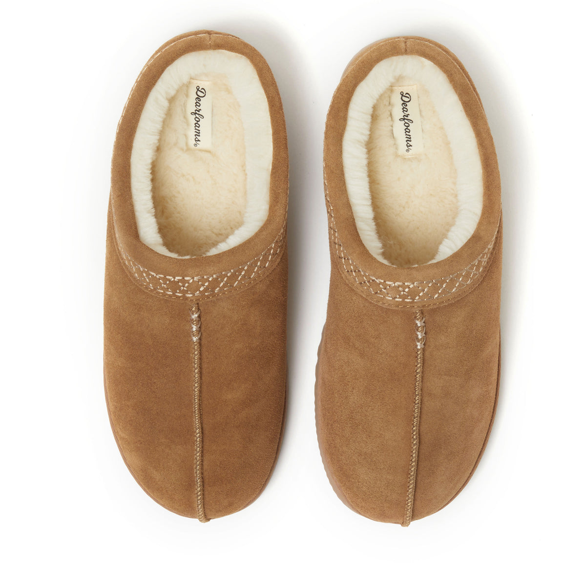 Men's Dean Genuine Suede Clog with Embroidery | Dearfoams
