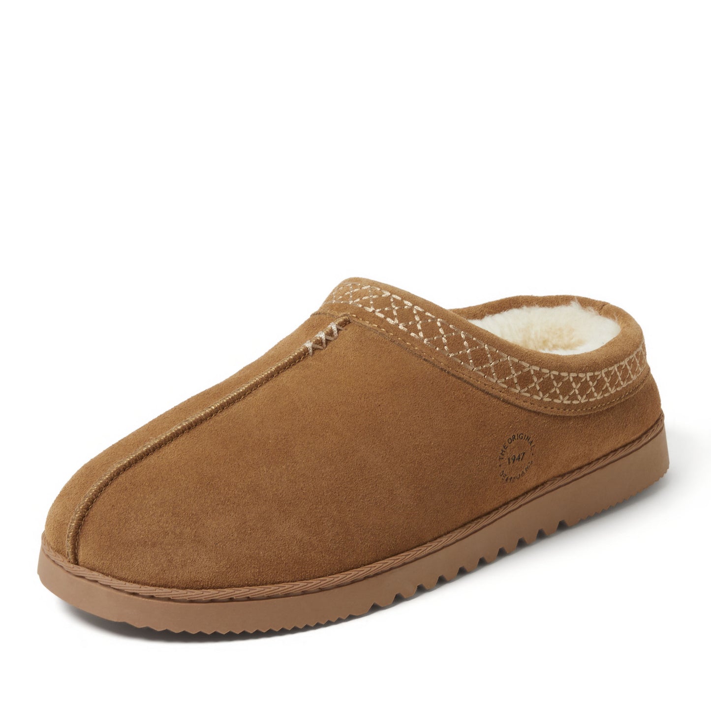 Men's Dean Genuine Suede Clog with Embroidery | Dearfoams