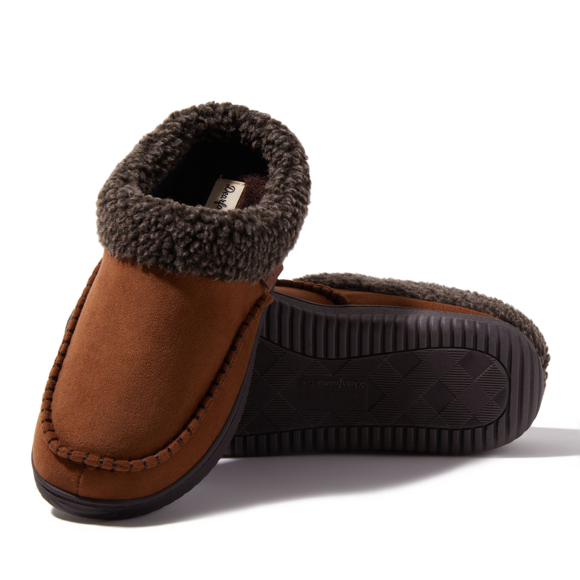 Men's Marshall Microsuede Moc Toe Clog With Berber Cuff | Dearfoams