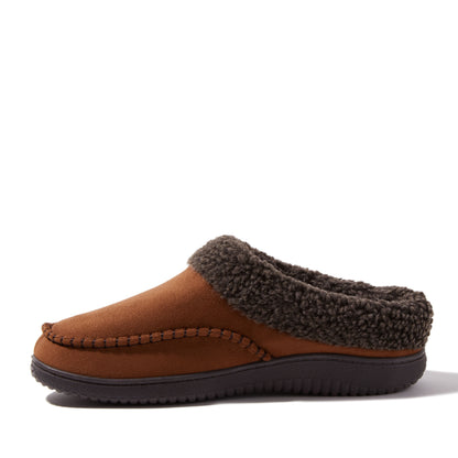 Men's Marshall Microsuede Moc Toe Clog With Berber Cuff | Dearfoams