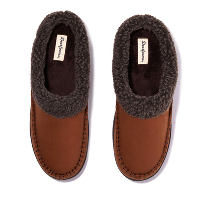 Men's Marshall Microsuede Moc Toe Clog With Berber Cuff | Dearfoams