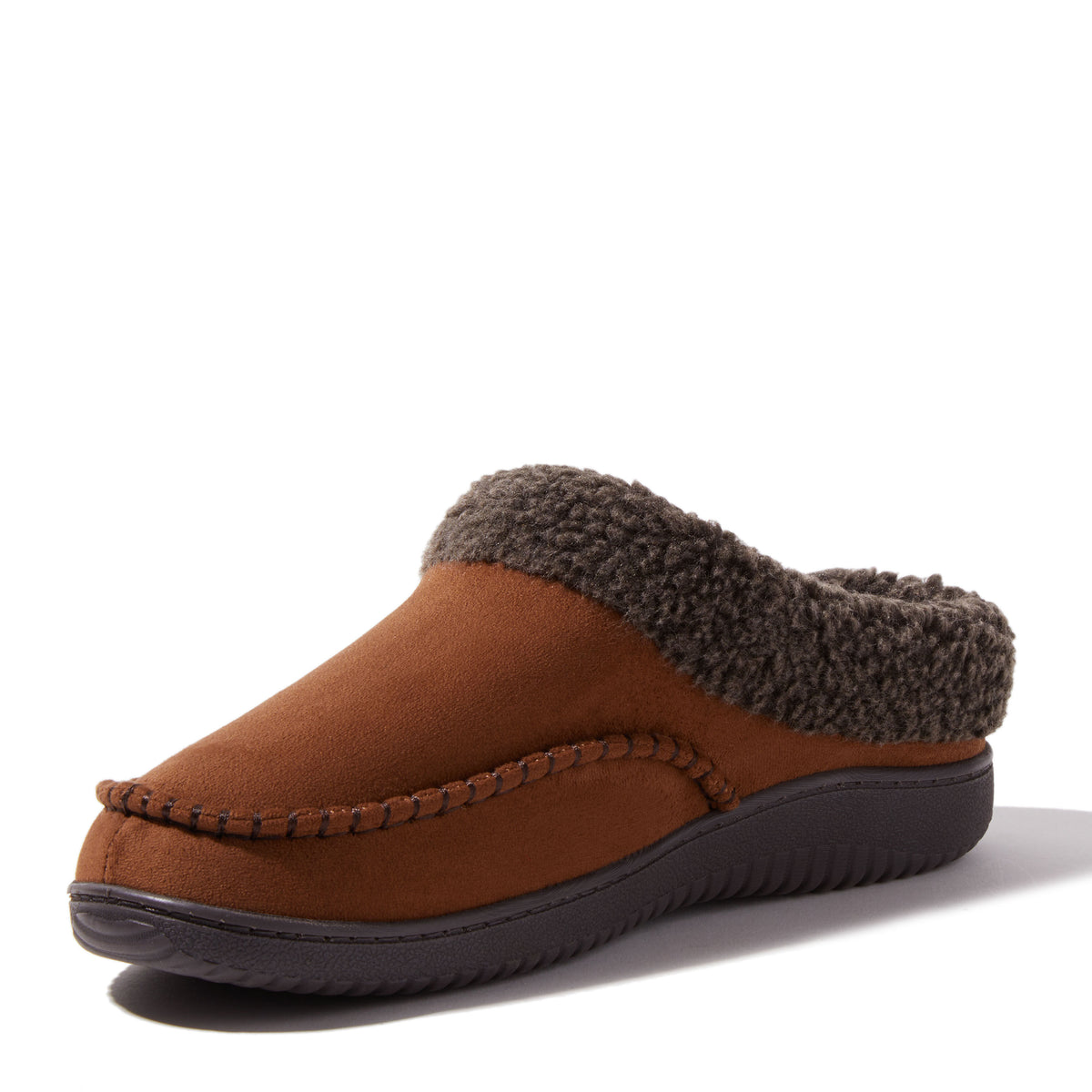 Men's Marshall Microsuede Moc Toe Clog With Berber Cuff | Dearfoams