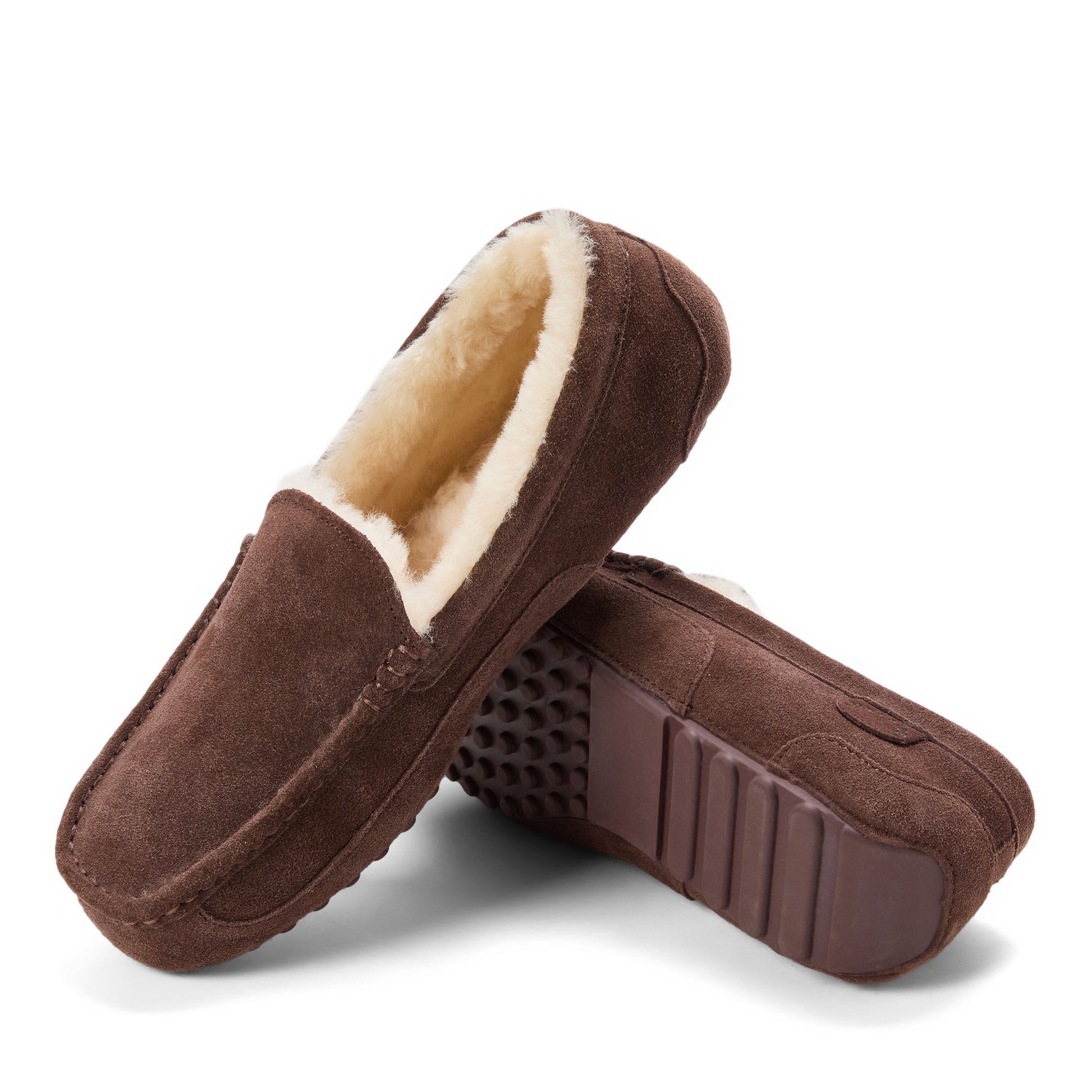 Men's Fireside by Dearfoams Melbourne Genuine Shearling Moccasin Slipper | Dearfoams