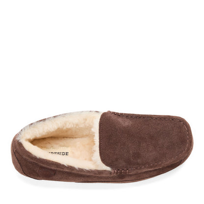 Men's Fireside by Dearfoams Melbourne Genuine Shearling Moccasin Slipper | Dearfoams