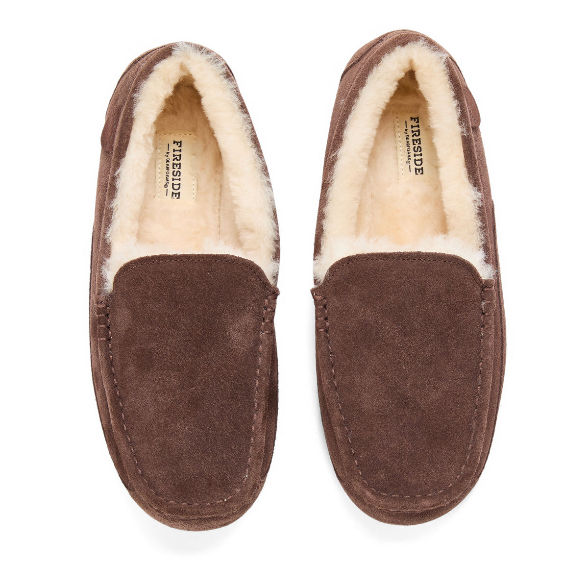 Men's Fireside by Dearfoams Melbourne Genuine Shearling Moccasin Slipper | Dearfoams