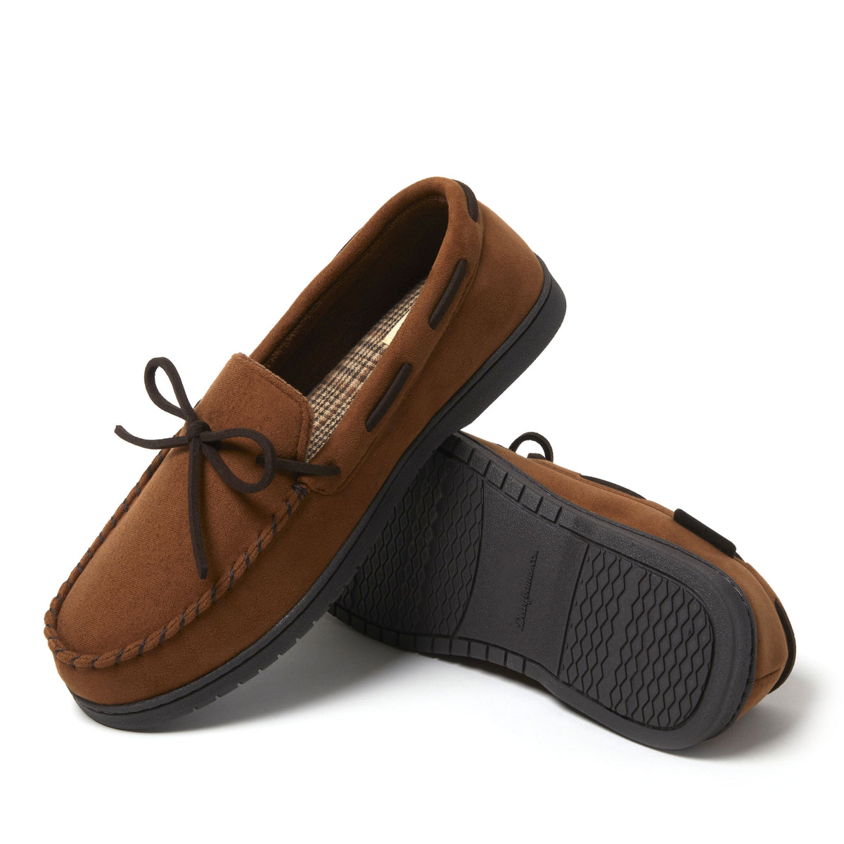 Men's Toby Microsuede Moccasin with Tie and Whipstitch | Dearfoams