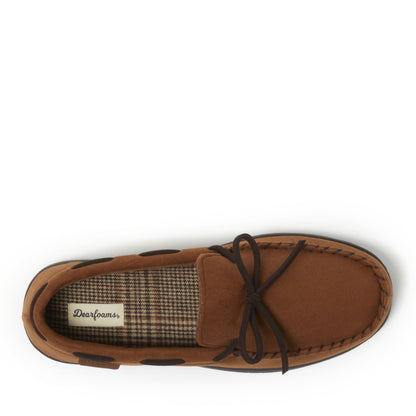 Men's Toby Microsuede Moccasin with Tie and Whipstitch | Dearfoams