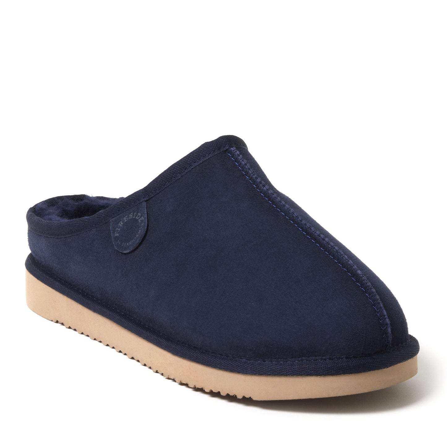 Men's Fireside by Dearfoams Grafton Genuine Shearling Clog Slipper with Woven Accent | Dearfoams