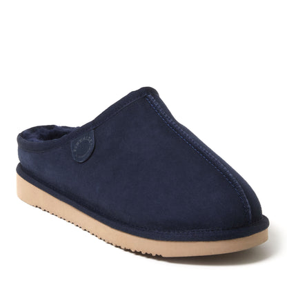 Men's Fireside by Dearfoams Grafton Genuine Shearling Clog Slipper with Woven Accent | Dearfoams