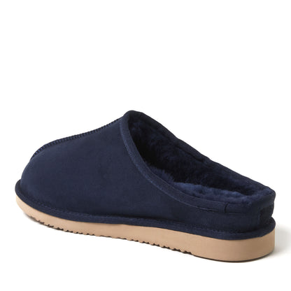 Men's Fireside by Dearfoams Grafton Genuine Shearling Clog Slipper with Woven Accent | Dearfoams