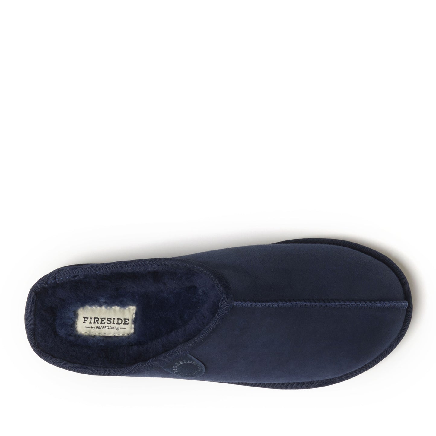 Men's Fireside by Dearfoams Grafton Genuine Shearling Clog Slipper with Woven Accent | Dearfoams