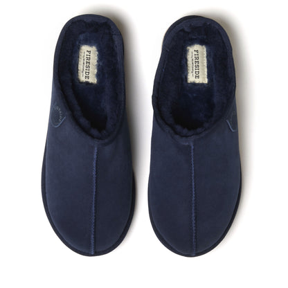 Men's Fireside by Dearfoams Grafton Genuine Shearling Clog Slipper with Woven Accent | Dearfoams