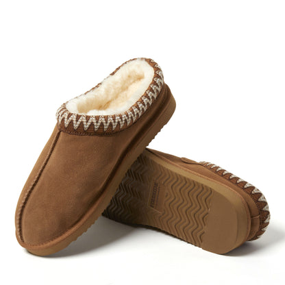 Men's Fireside by Dearfoams Grafton Genuine Shearling Clog With Taping - Water Resistant | Dearfoams