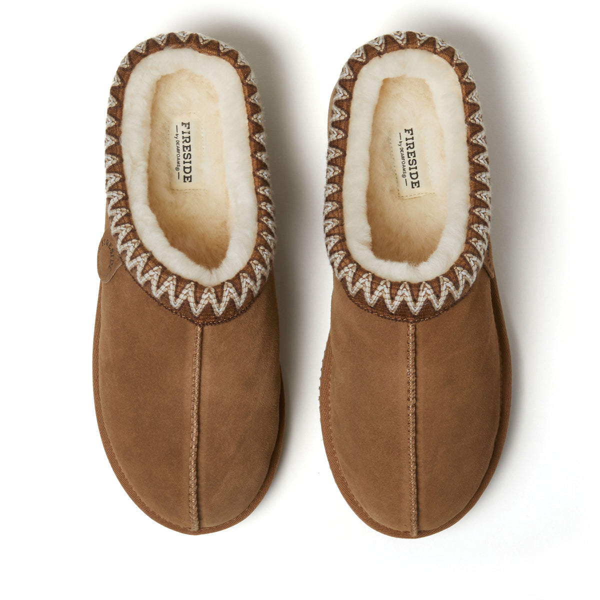 Men's Fireside by Dearfoams Grafton Genuine Shearling Clog With Taping - Water Resistant | Dearfoams