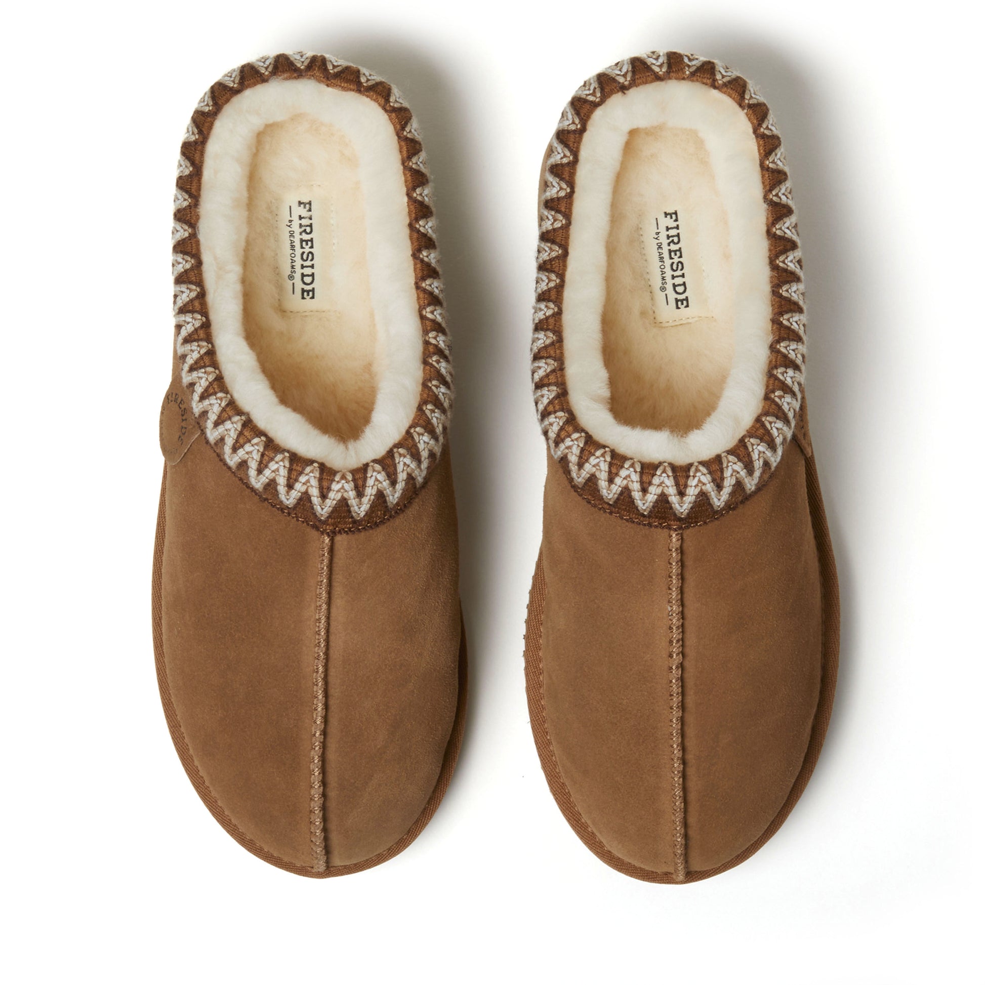 Men's Fireside by Dearfoams Grafton Genuine Shearling Clog With Taping - Water Resistant | Dearfoams