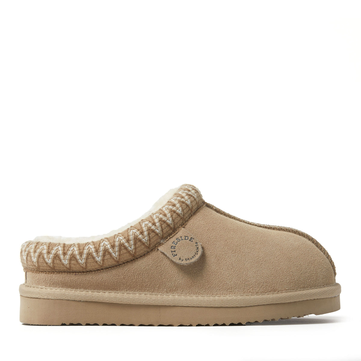 Women's Fireside by Dearfoams Greta Genuine Shearling Clog With Taping - Water Resistant | Dearfoams