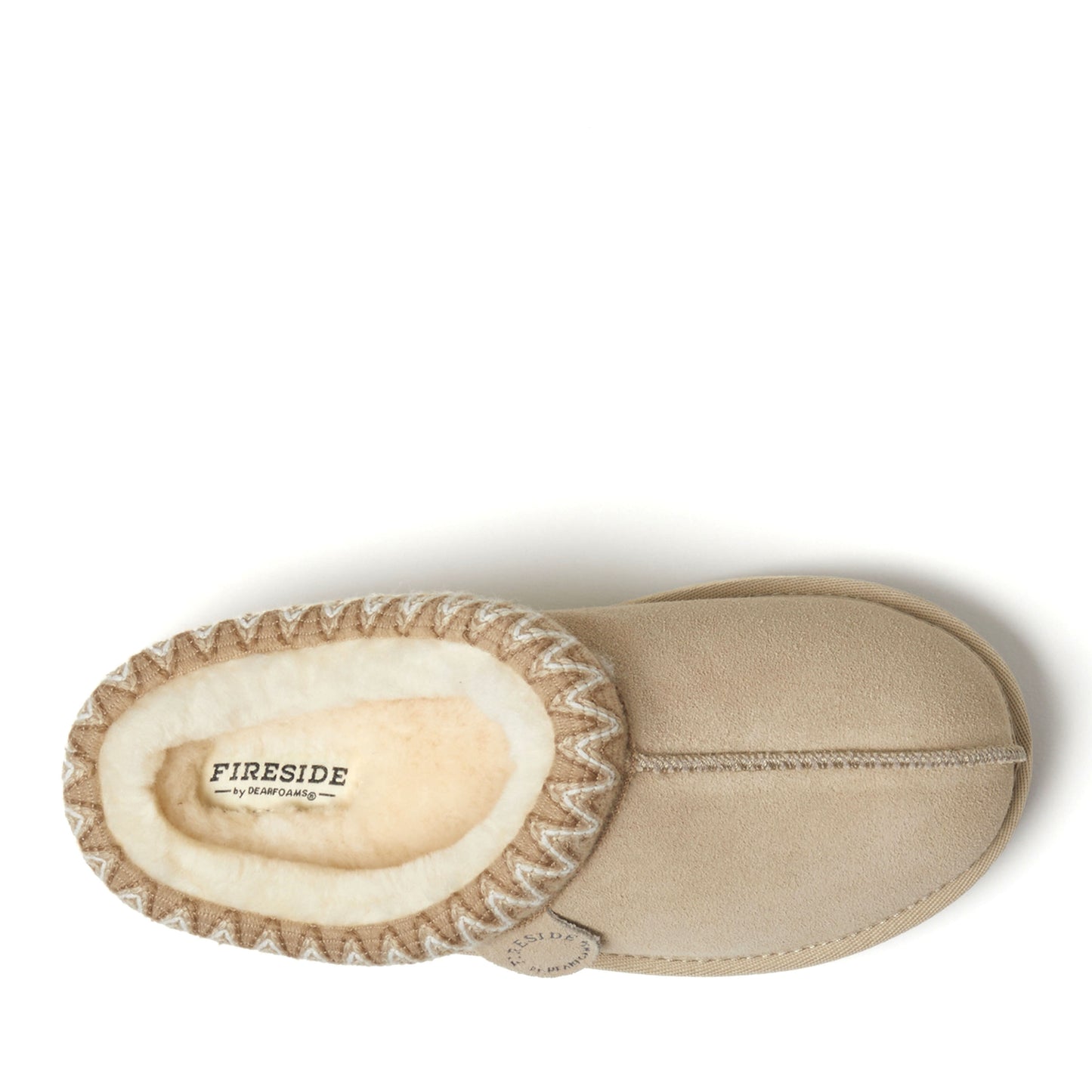Women's Fireside by Dearfoams Greta Genuine Shearling Clog With Taping - Water Resistant | Dearfoams