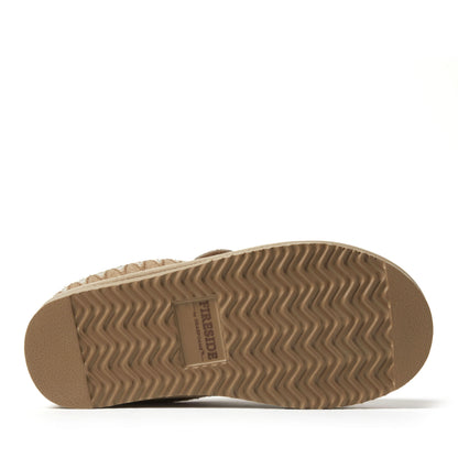 Women's Fireside by Dearfoams Greta Genuine Shearling Clog With Taping - Water Resistant | Dearfoams