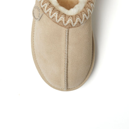 Women's Fireside by Dearfoams Greta Genuine Shearling Clog With Taping - Water Resistant | Dearfoams