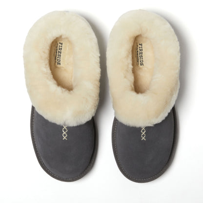Women's Fireside by Dearfoams Adelaide Genuine Shearling Clog Slipper - Water Resistant | Dearfoams