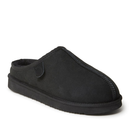 Men's Fireside by Dearfoams Grafton Genuine Shearling Clog Slipper with Woven Accent | Dearfoams