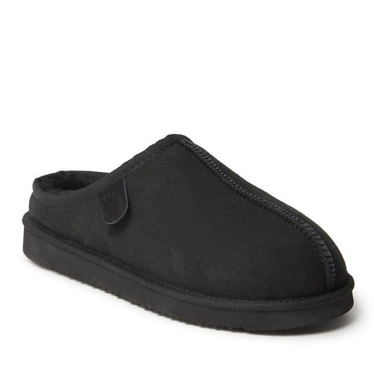 Men's Fireside by Dearfoams Grafton Genuine Shearling Clog Slipper with Woven Accent | Dearfoams