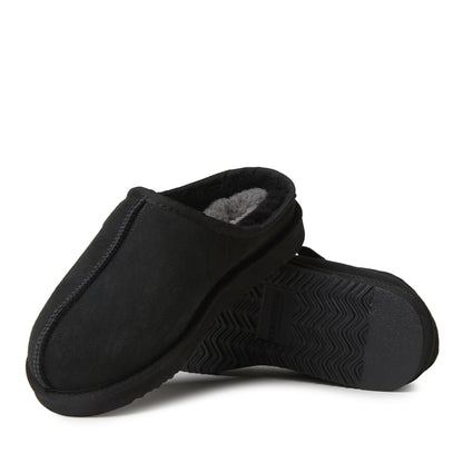 Men's Fireside by Dearfoams Grafton Genuine Shearling Clog Slipper with Woven Accent | Dearfoams