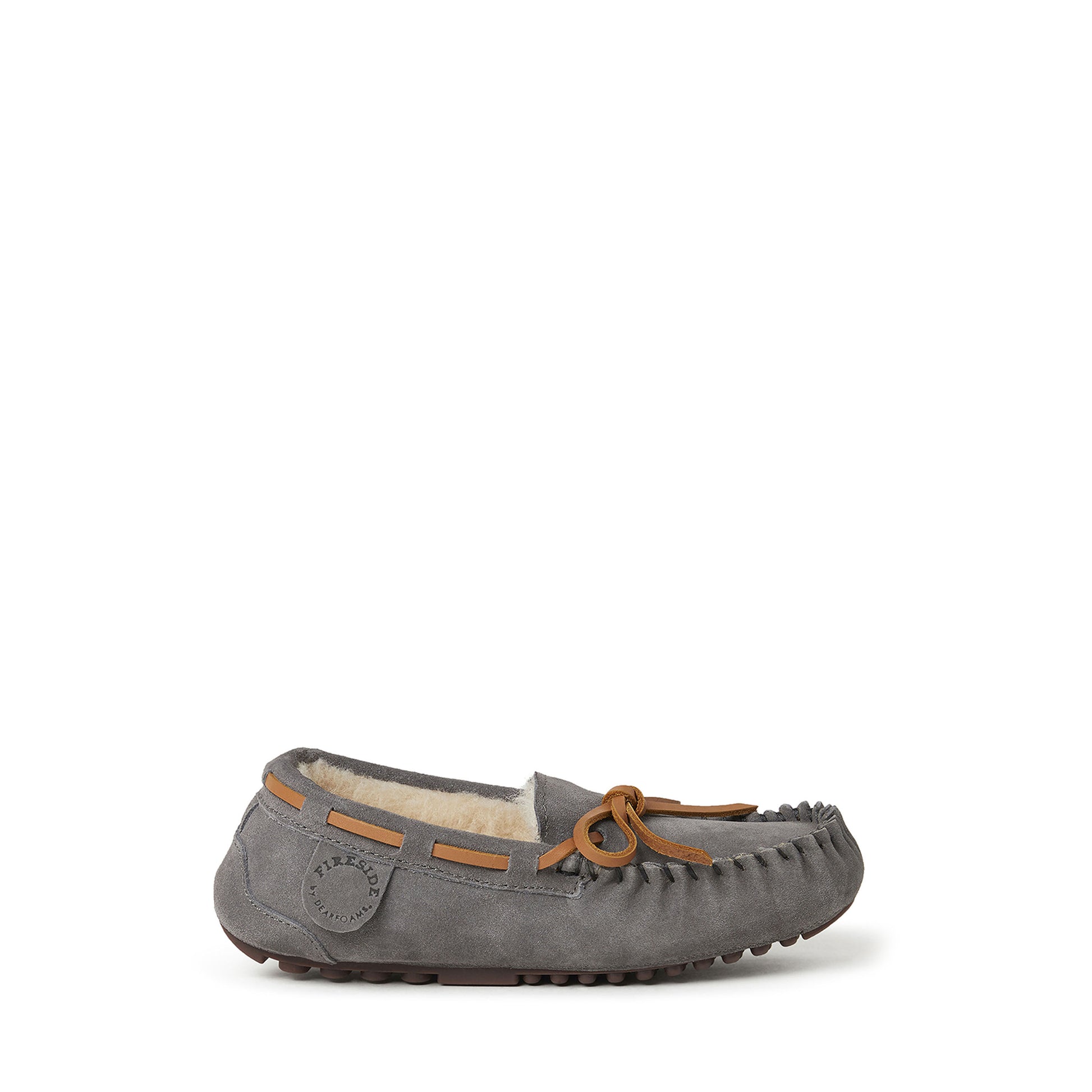 Kid's Fireside by Dearfoams Parke Genuine Shearling Moccasin Slipper | Dearfoams