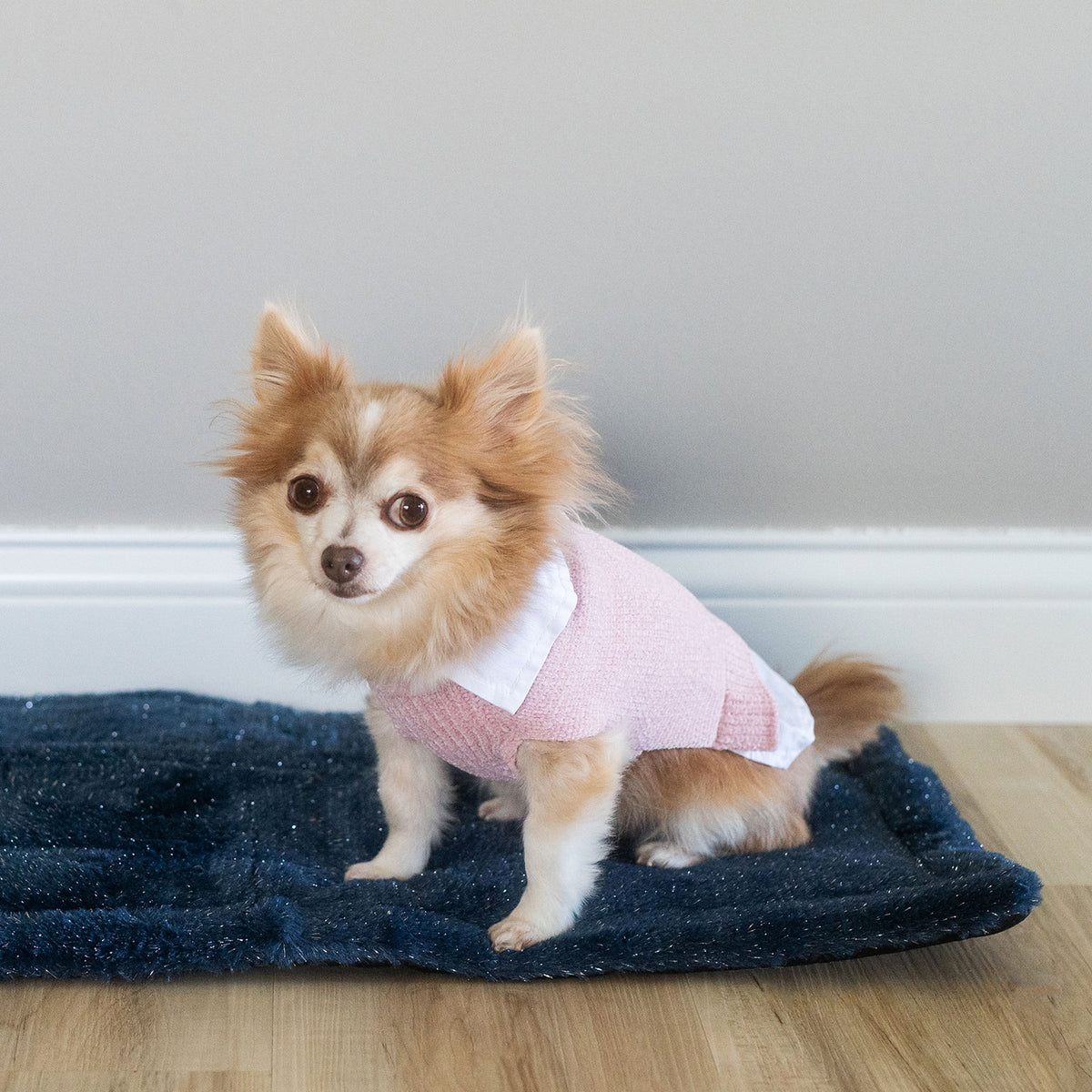 Pink Chenille and Chambray Dog Jacket | Dearfoams