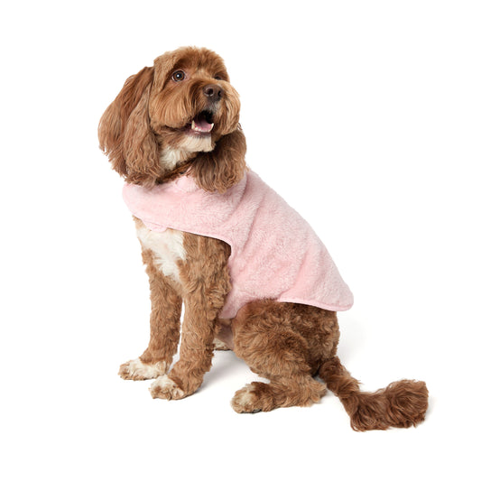 Plush Dog Jacket in Pink | Dearfoams
