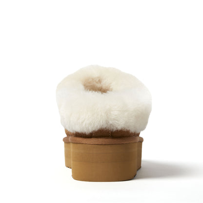 Women's Fireside by Dearfoams Bendigo Genuine Shearling Quilted Platform Clog | Dearfoams