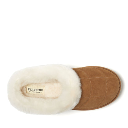 Women's Fireside by Dearfoams Bendigo Genuine Shearling Quilted Platform Clog | Dearfoams