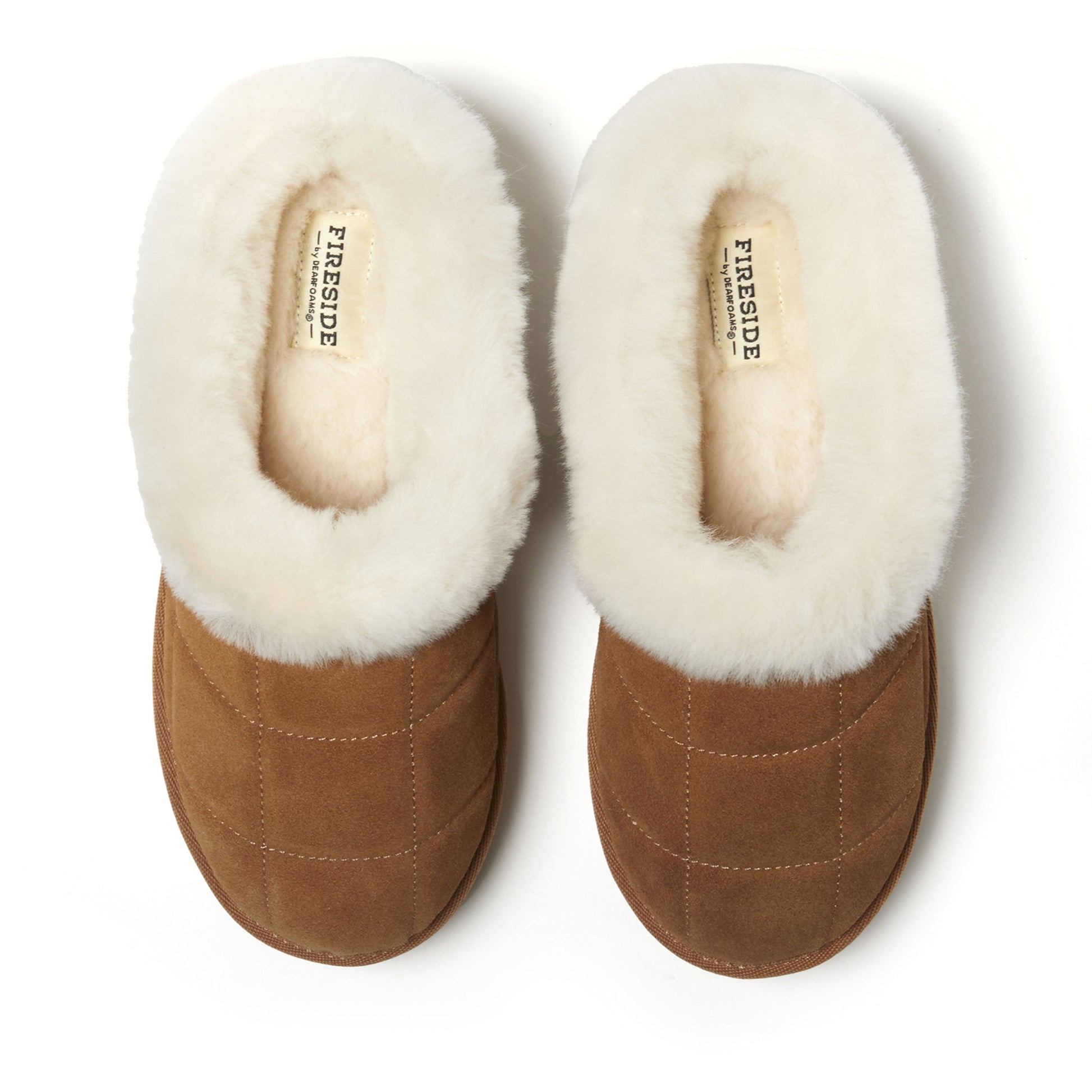 Women's Fireside by Dearfoams Bendigo Genuine Shearling Quilted Platform Clog | Dearfoams