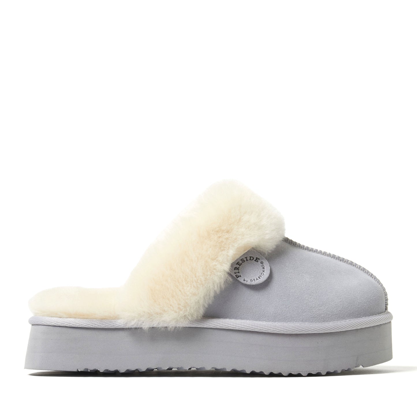 Women's Fireside by Dearfoams Melton Genuine Shearling Platform Scuff | Dearfoams
