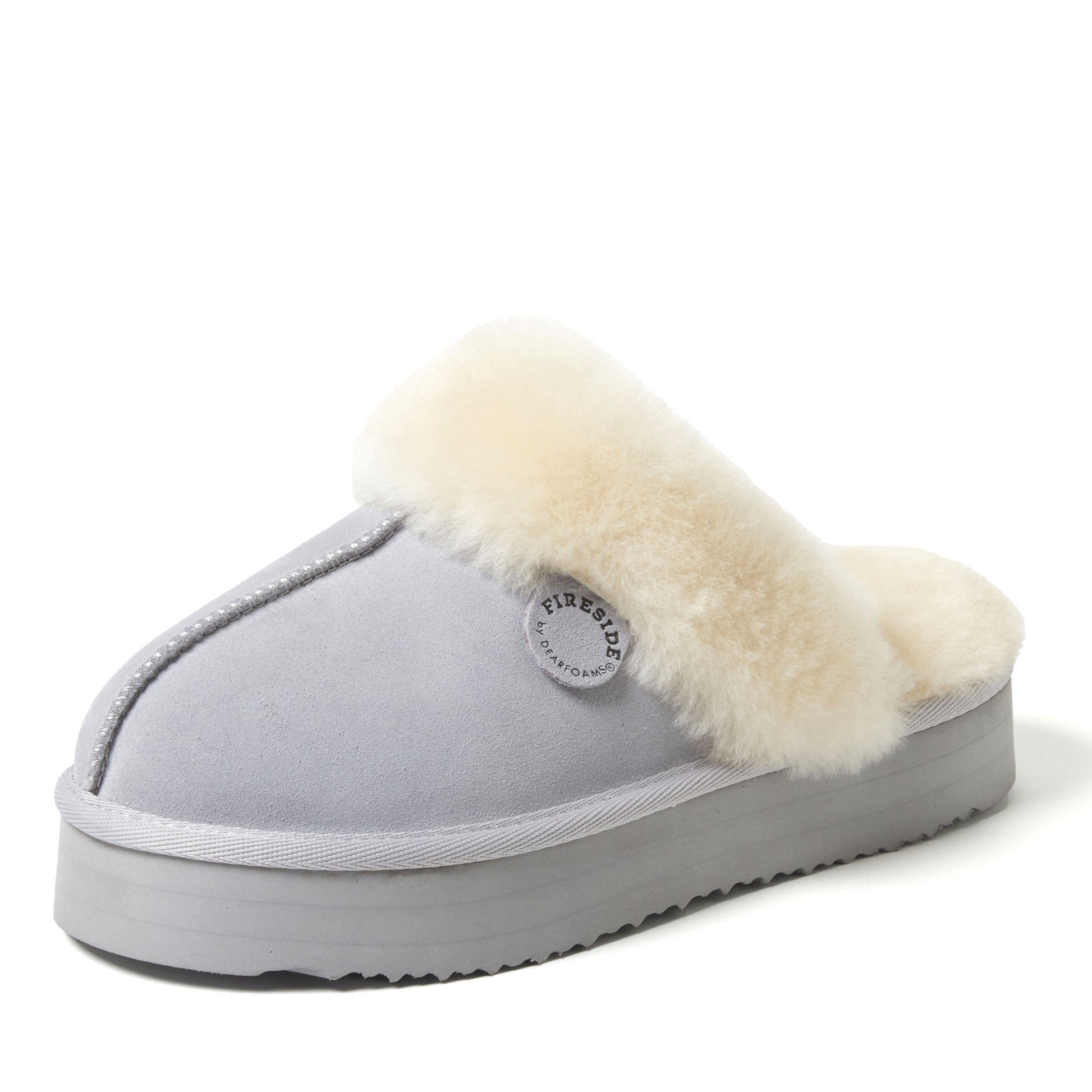 Women's Fireside by Dearfoams Melton Genuine Shearling Platform Scuff | Dearfoams