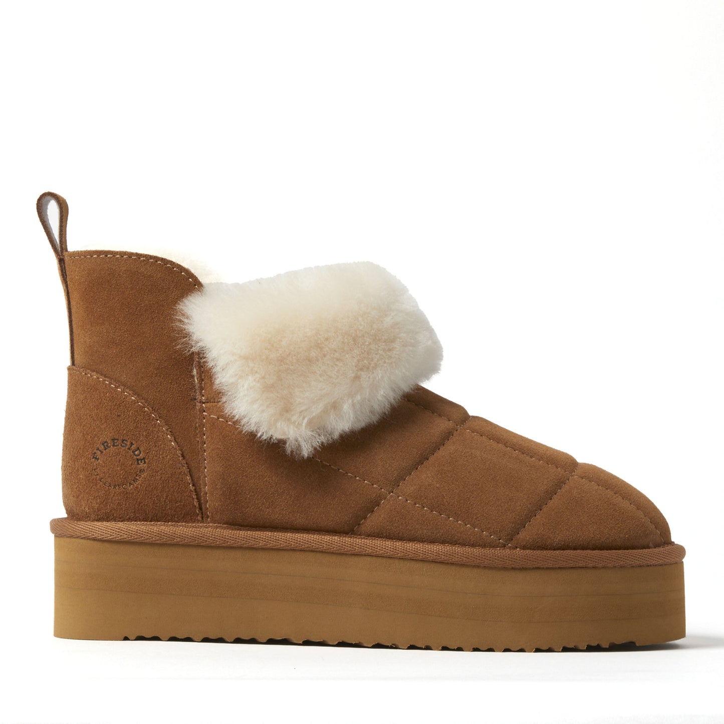Women's Bayswater Genuine Shearling Quilted Platform Bootie | Dearfoams