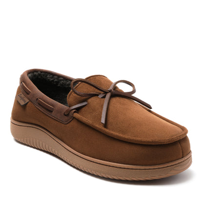 Men's Pierce Microsuede Moccasin With Tie | Dearfoams