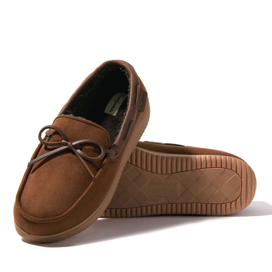 Men's Pierce Microsuede Moccasin With Tie | Dearfoams