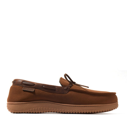 Men's Pierce Microsuede Moccasin With Tie | Dearfoams