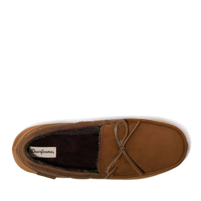 Men's Pierce Microsuede Moccasin With Tie | Dearfoams